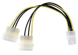 PCIe Power to 2x Molex Cable (Square Pin 5)